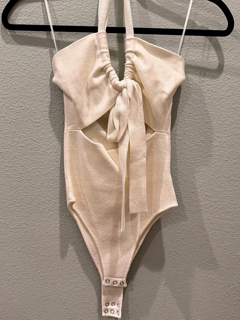 NWOT Saints + Secrets White Knit/Ribbed Bodysuit Size XS